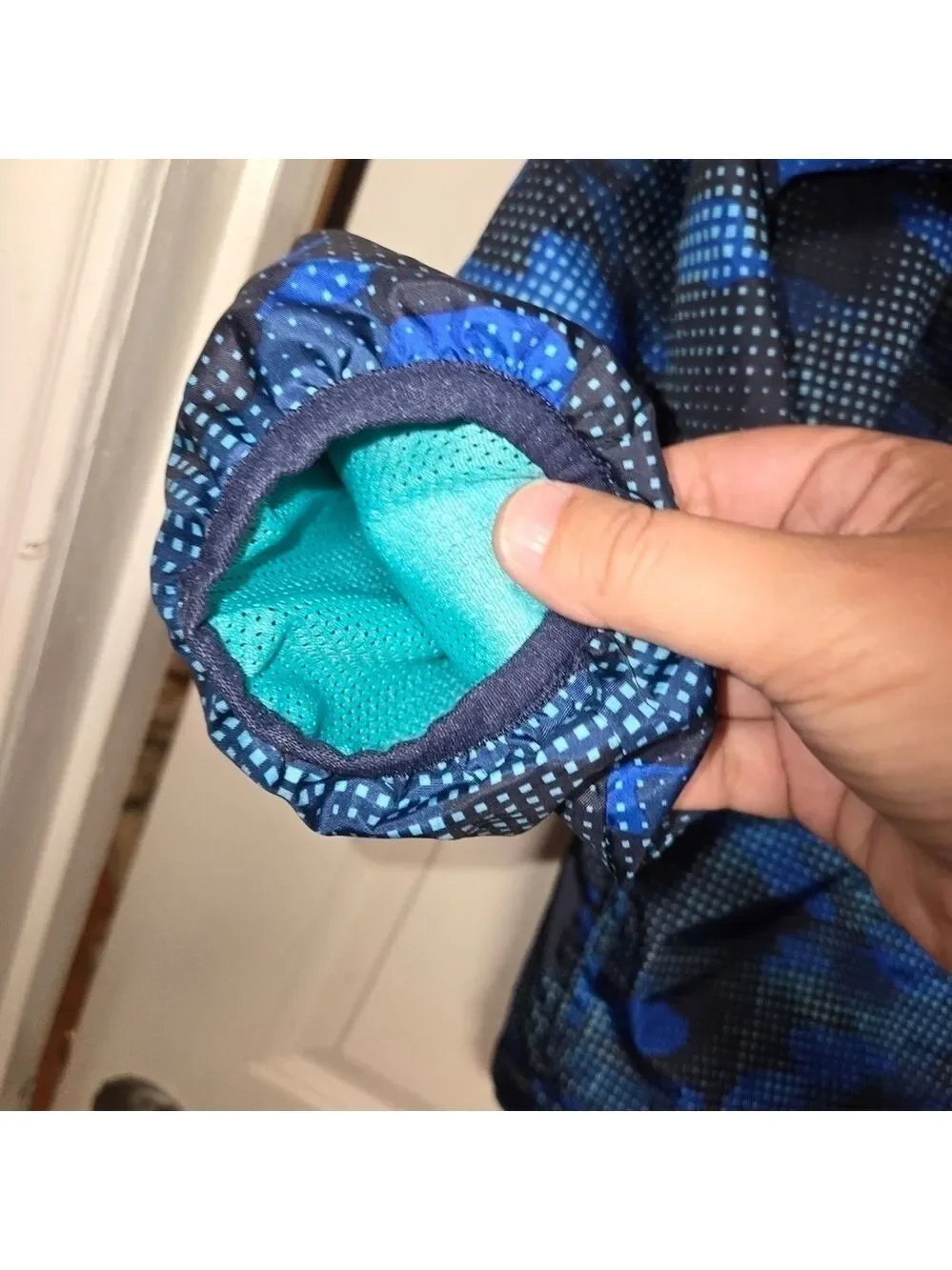GAP GapFit Boys XXL 14/16 Blue Camo Hooded Windbreaker Jacket